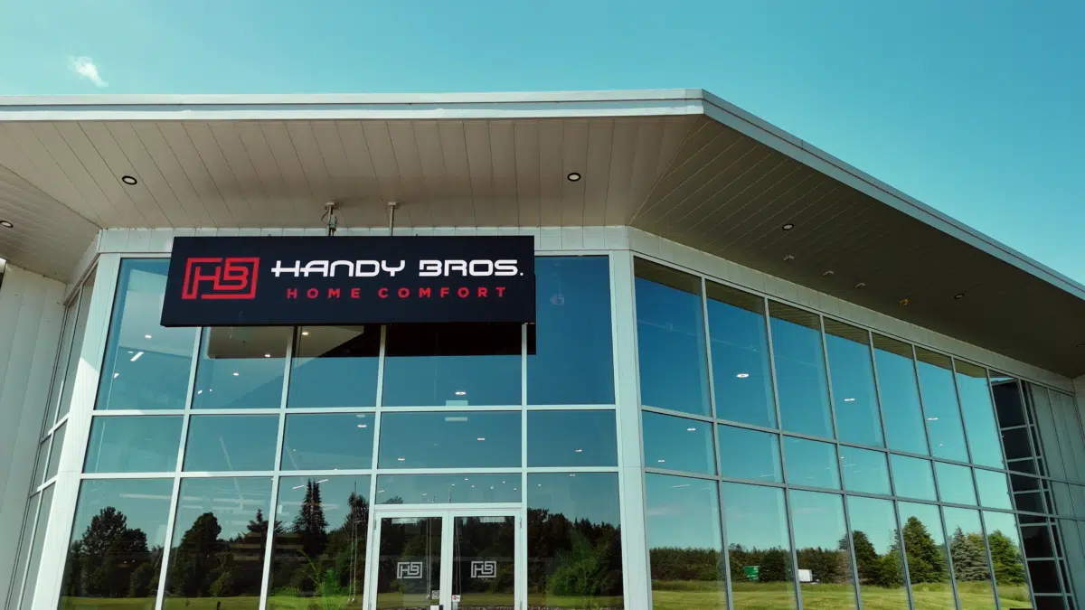 The new Handy Bros. headquarters, featuring a modern design that reflects the company’s growth, innovation, and commitment to excellence in HVAC service.