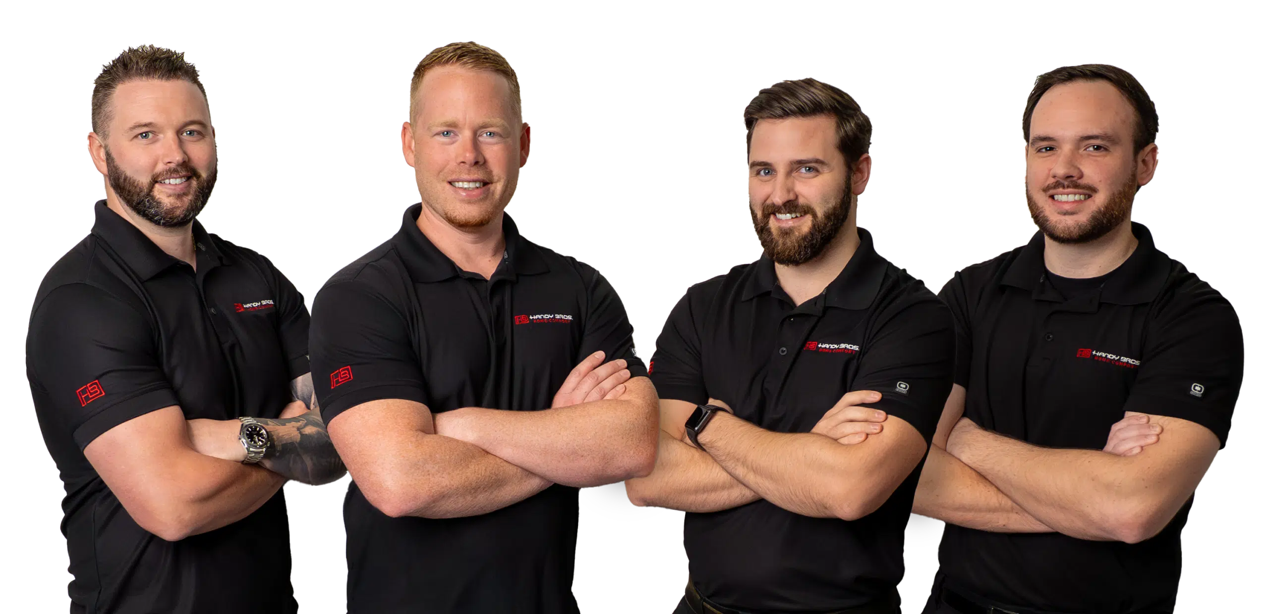 The Handy Bros. team standing together, smiling and ready to serve—demonstrating a company culture built on care, integrity, and customer-first service.
