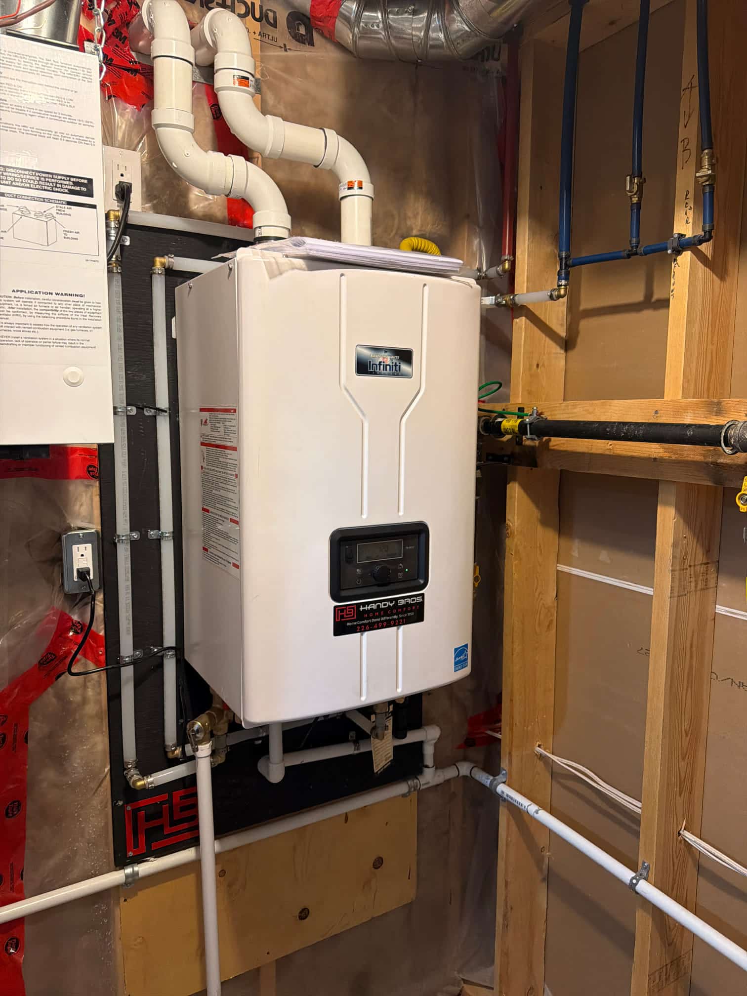 electric water heater in basement of a home