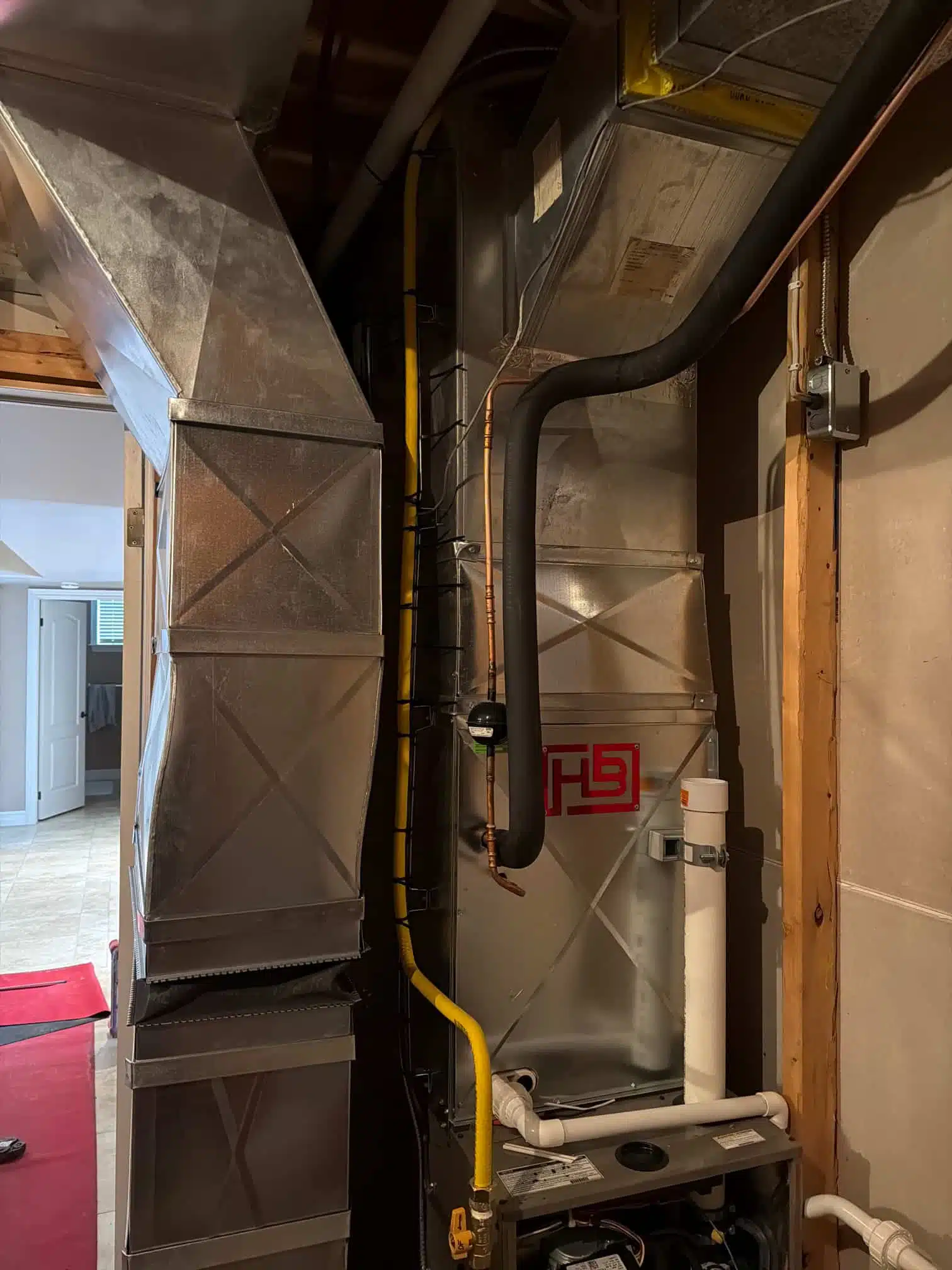 Furnace equipment installed inside a home